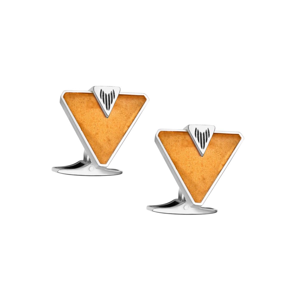 VINCELLS CONTENTI cufflinks in white gold with white wine stone