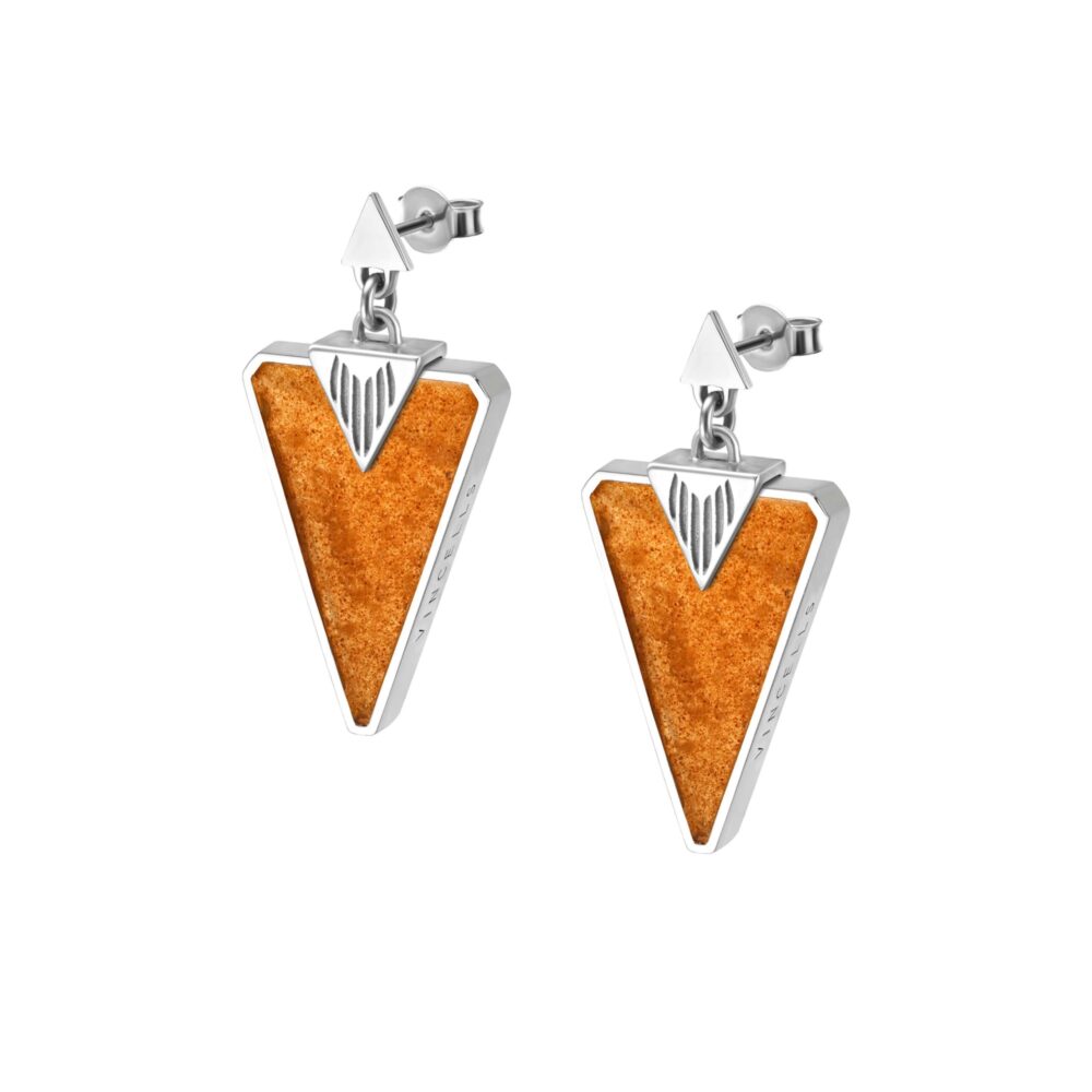 VINCELLS ATTENTUM earrings in white gold with white wine stone