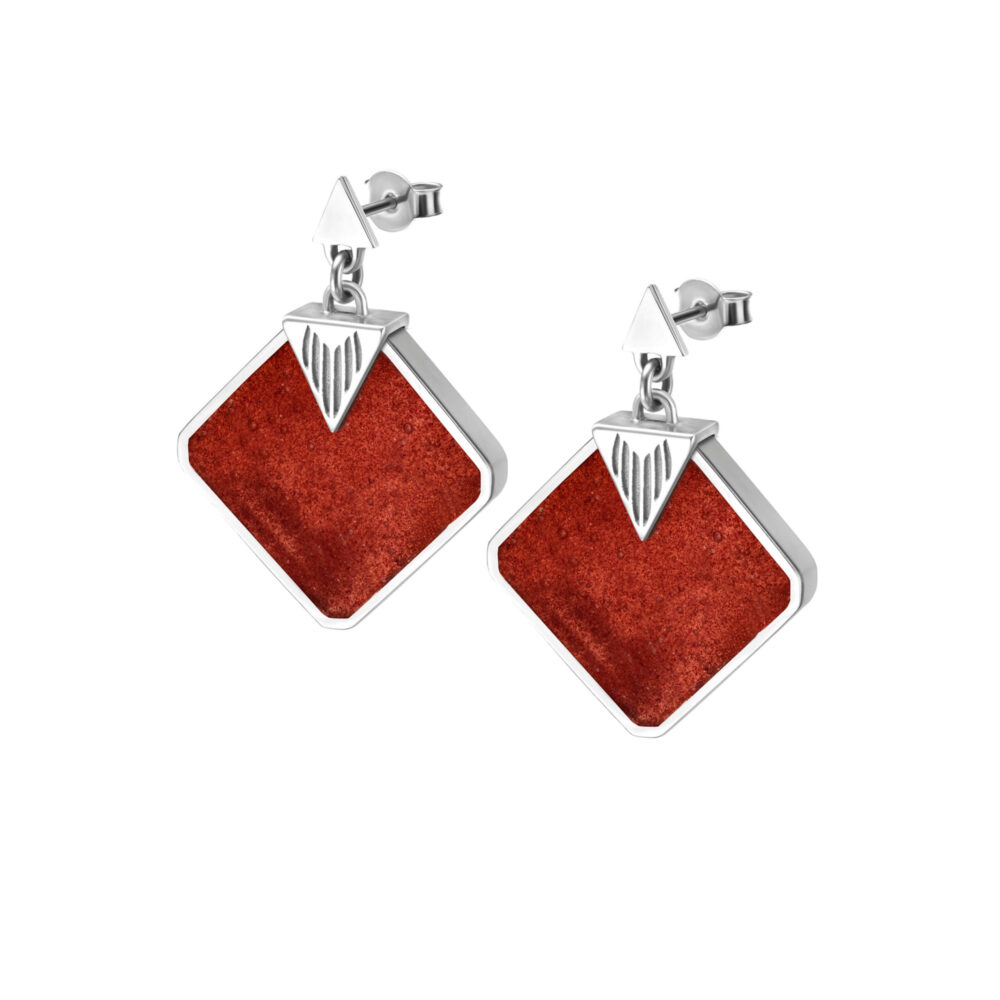 VINCELLS SERENUS earrings in white gold with red wine stone