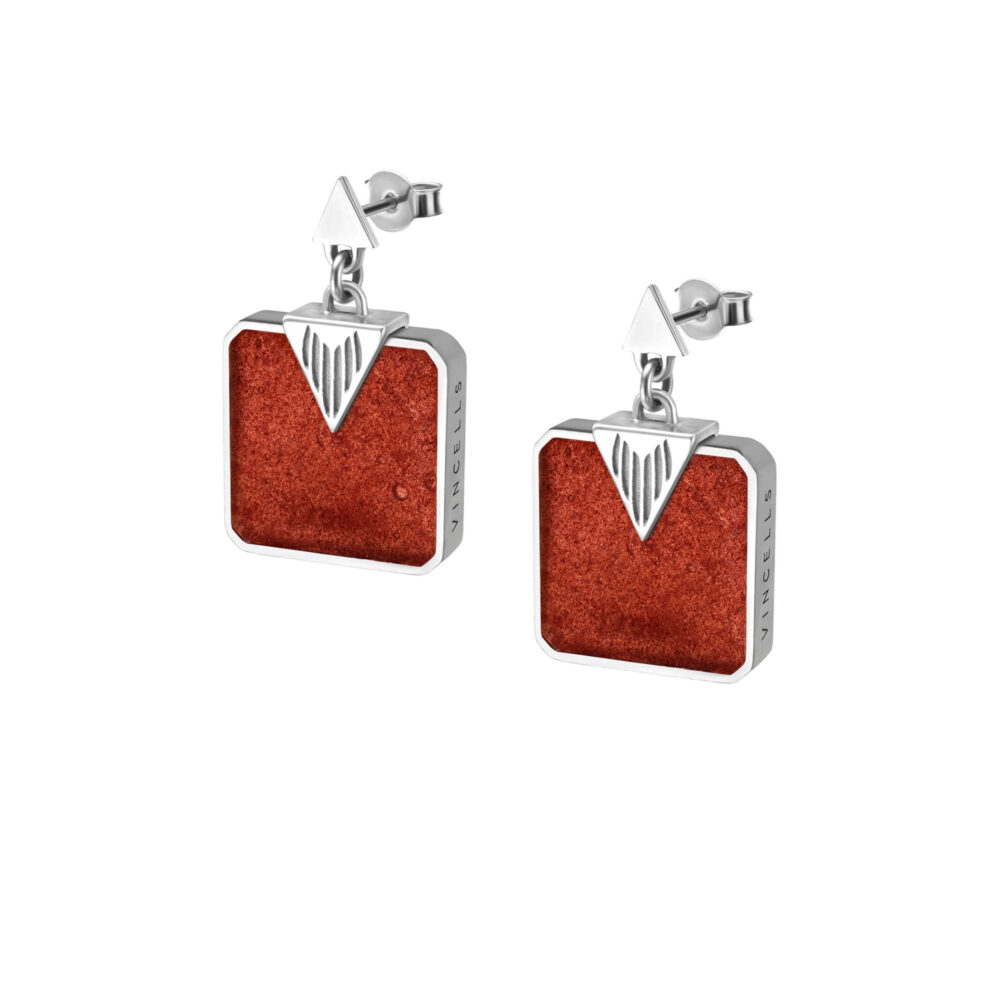 VINCELLS LIBERATUS earrings in white gold with red wine stone