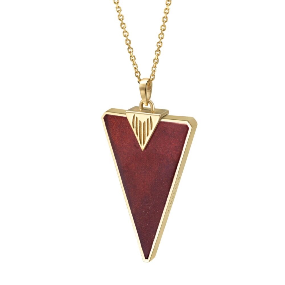 VINCELLS GLORIOSUS pendant in yellow gold with red wine stone