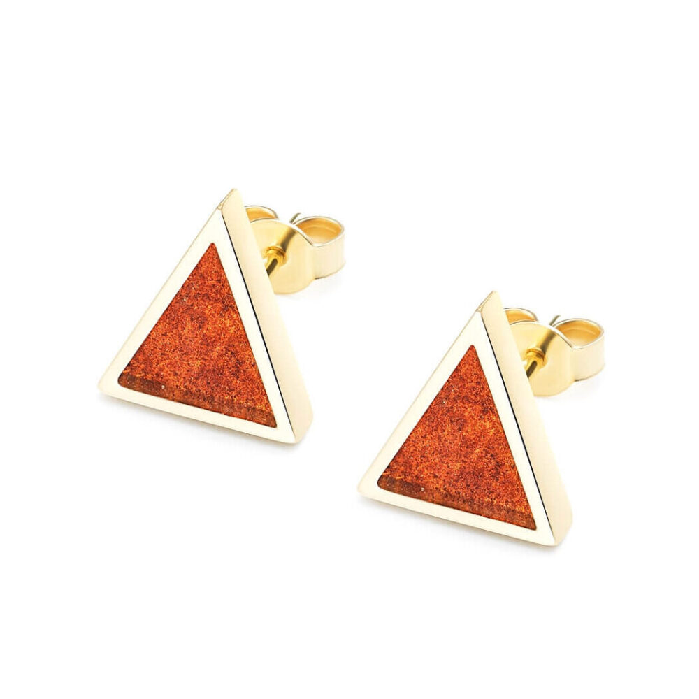 VINCELLS BENEDICTIO earrings in yellow gold with red wine stone