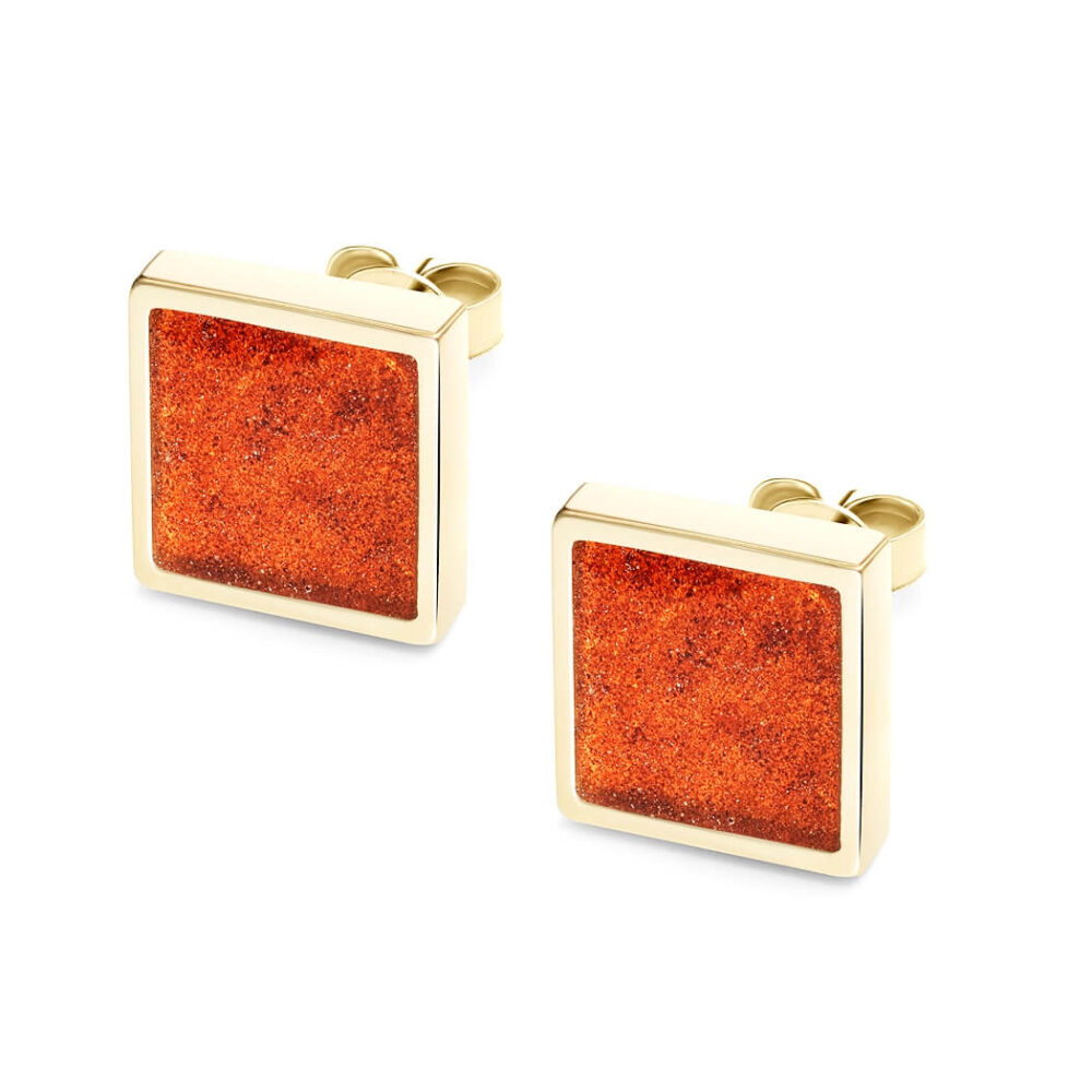 VINCELLS FULGENT earrings in yellow gold with red wine stone