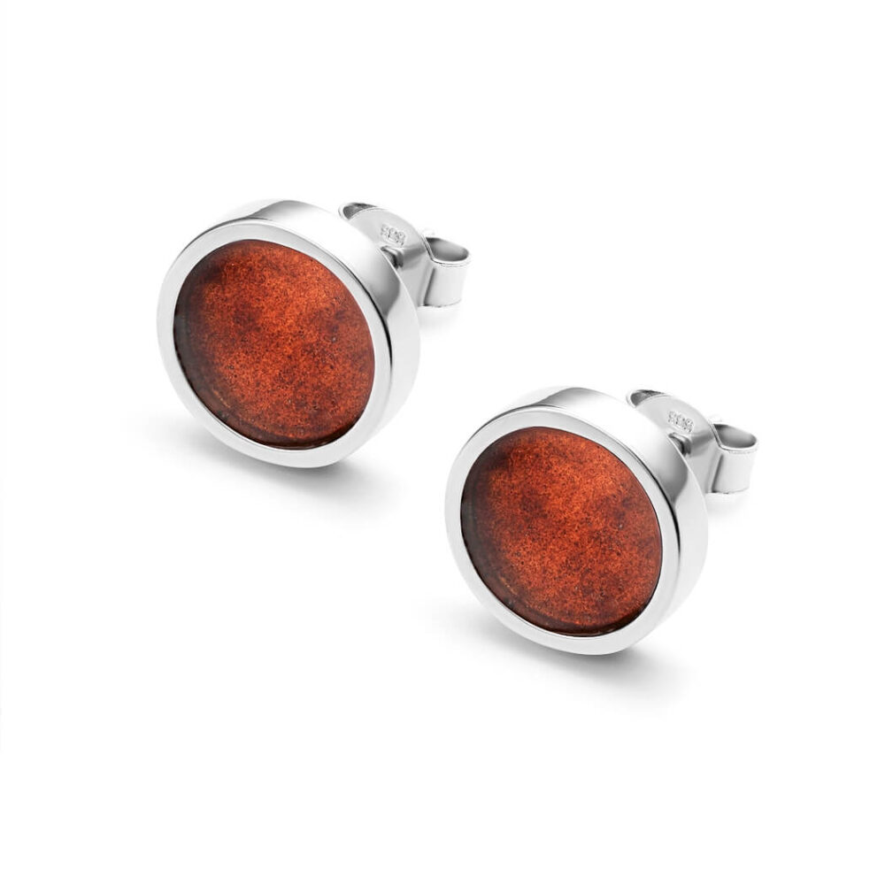 VINCELLS GAUDIUM earrings in white gold with red wine stone