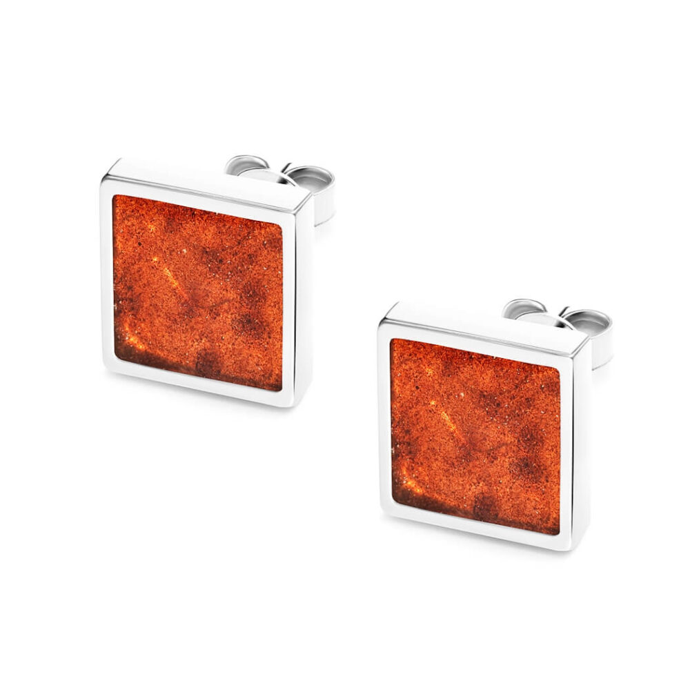 VINCELLS FULGENT earrings in white gold with red wine stone