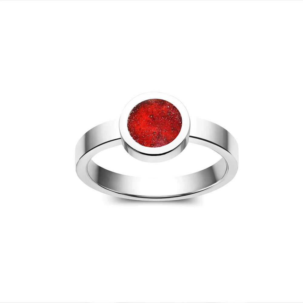 VINCELLS AMARE ring in white gold with red wine stone