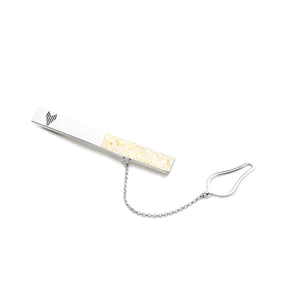 VINCELLS CONTENTI tie pin in white gold with white wine stone