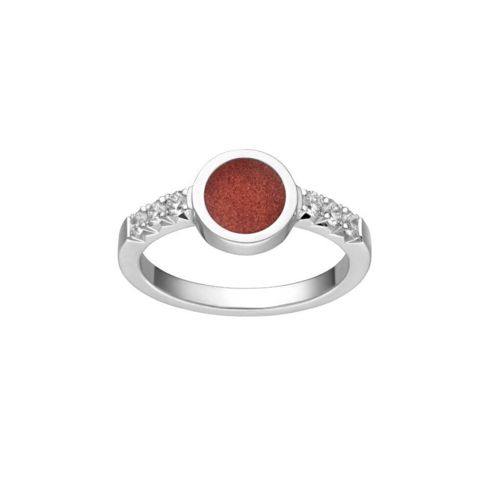 VINCELLS MIRABILITAS AMARE ring in white gold with red wine stone