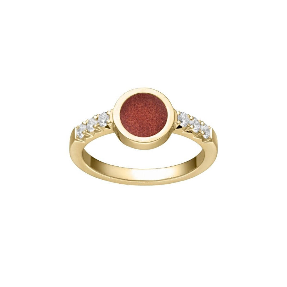 VINCELLS MIRABILITAS AMARE ring in yellow gold with red wine stone