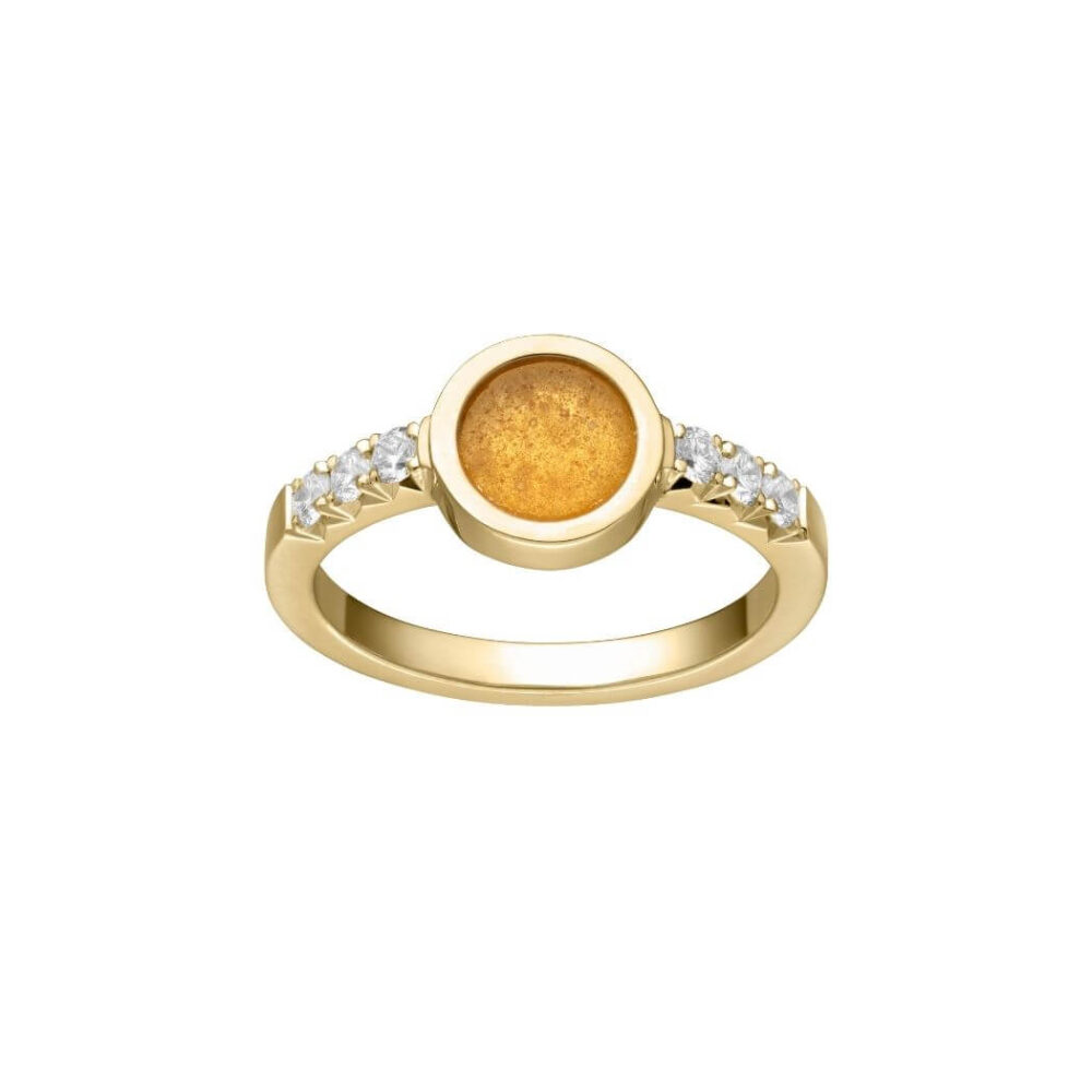 VINCELLS MIRABILITAS AMARE ring in yellow gold with white wine stone