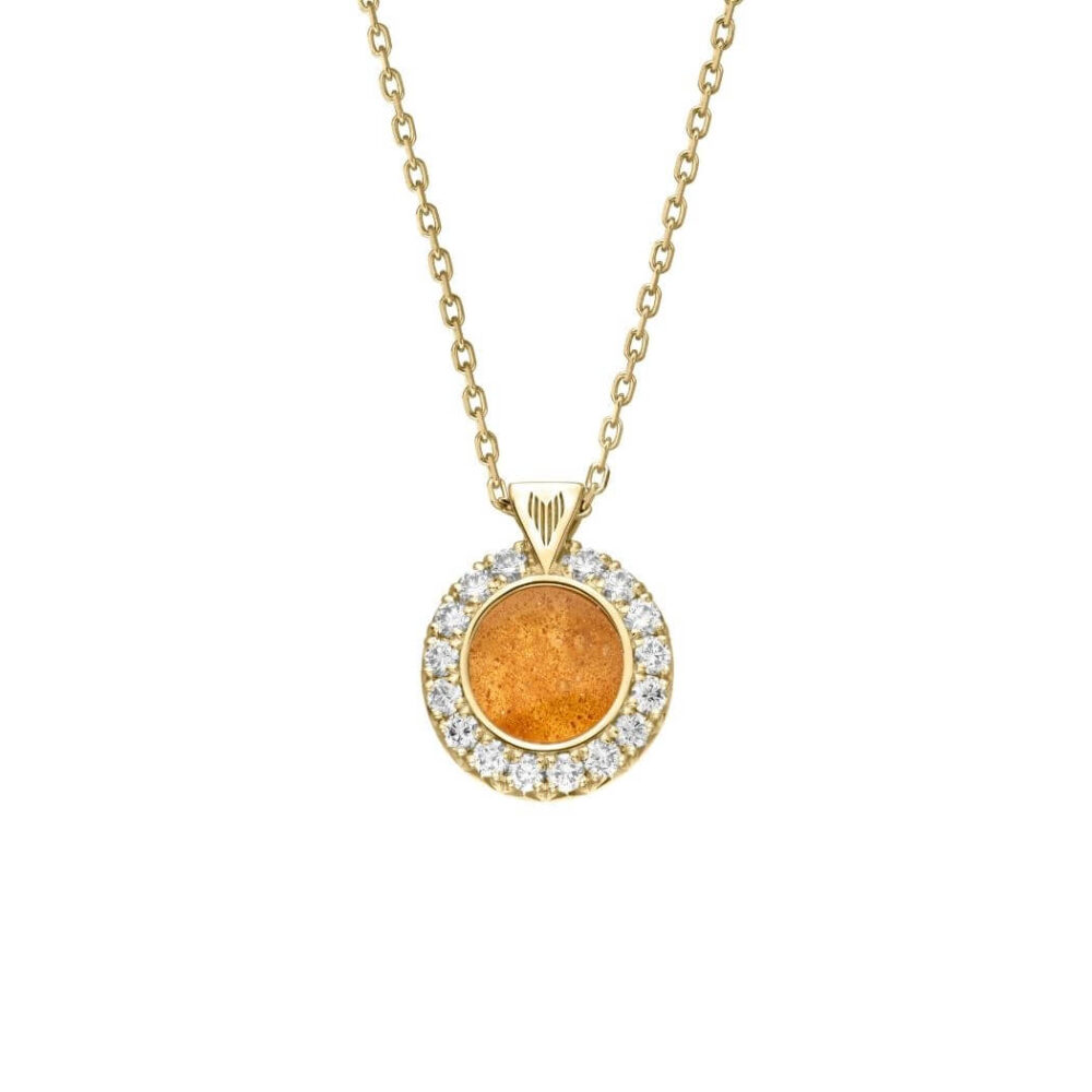 VINCELLS MIRABILITAS FAMILIA pendant in yellow gold with white wine stone