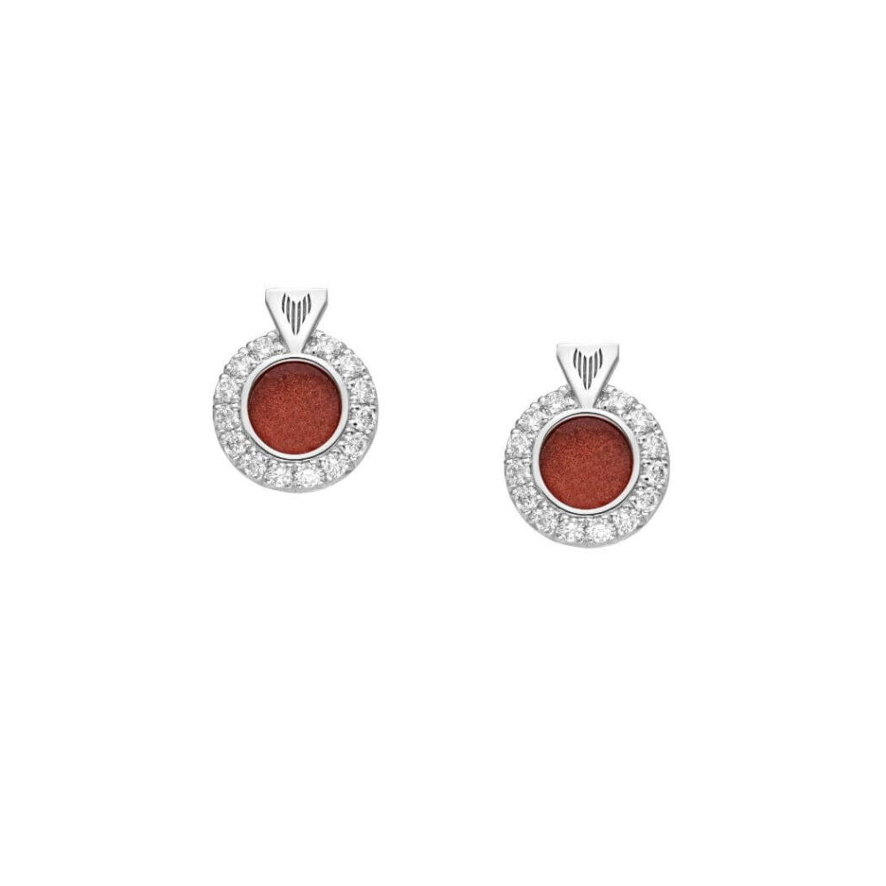 VINCELLS MIRABILITAS FRATRUM earrings in white gold with red wine stone