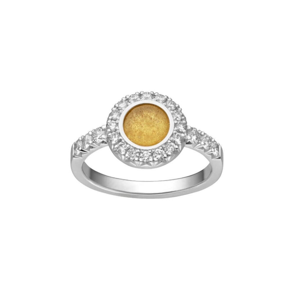 VINCELLS MIRABILITAS GRATIA ring in white gold with white wine stone