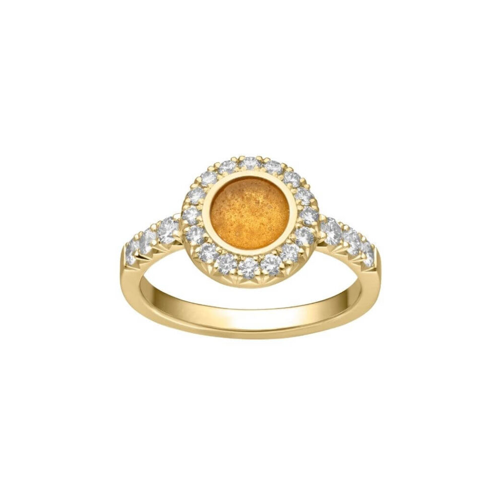 VINCELLS MIRABILITAS GRATIA ring in yellow gold with white wine stone