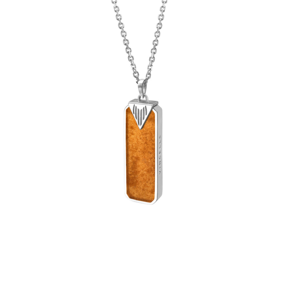 VINCELLS REMISIT pendant in white gold with white wine stone