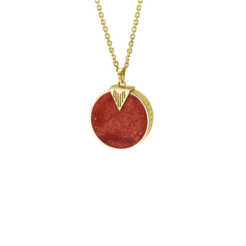 VINCELLS SIMULTAS pendant in yellow gold with red wine stone