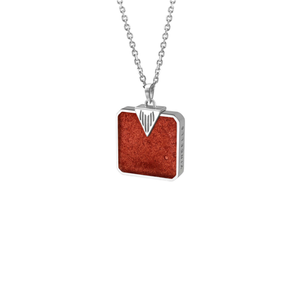 VINCELLS LIBERATUS pendant in white gold with red wine stone