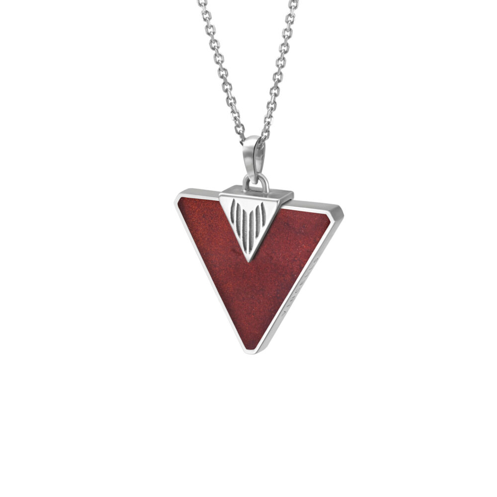 VINCELLS HILARES pendant in white gold with red wine stone
