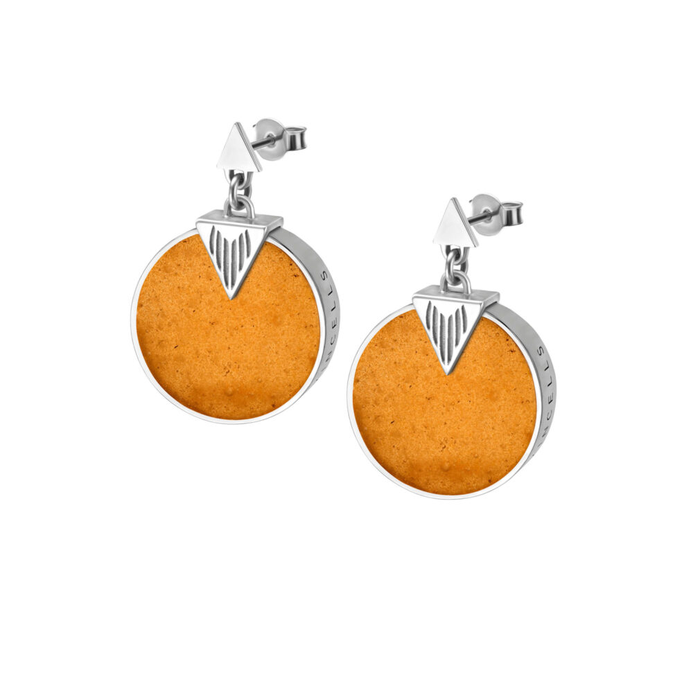 VINCELLS SIMULTAS earrings in white gold with white wine stone