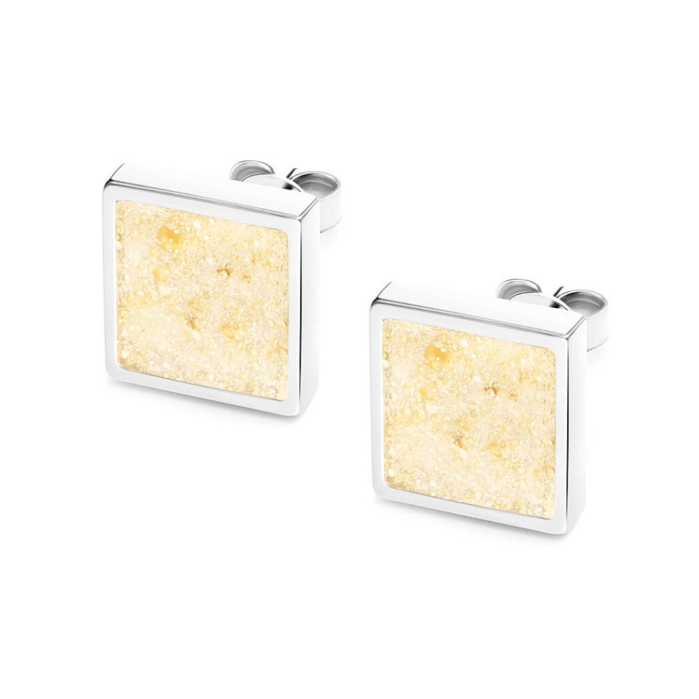 VINCELLS FULGENT earrings in white gold with white wine stone